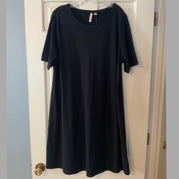 J. Jill Dresses & Skirts - J. Jill Pure Jill Black Stretch Dress Short Sleeve Swing Trapeze XL NWT